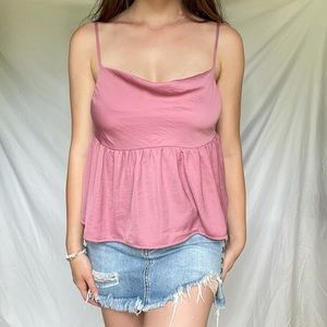 American Eagle Pink Flowy Tank Top